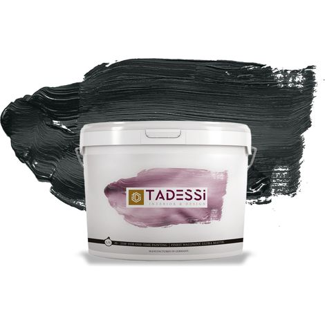 TADESSI Color Vista Wandfarbe Schwarz - Anthrazitgrau - Matte Dispersionsfarbe - Innenfarbe für Wand und Decke (1/5)