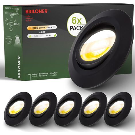 6er Set LED Einbaustrahler 230V LED Einbauleuchten Spots schwenkbar CTS Ra90 (1/5)