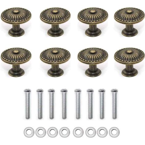 Bouton Meuble - Finition Bronze Vieilli - Pour Armoire Tiroir Porte Placard Penderie - 8 Pièces