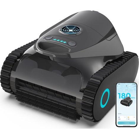 C1 Robot Piscine Fond et Parois, Filtrant 180μm et Éponge 35ppi, 180 Min d'Autonomie, Aspirateur Piscine sans Fil (1/5)