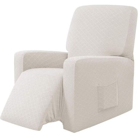 Elastischer Sesselbezug, Ohrensesselbezug, weicher Polyester-Stoffschutz für Stuhl, Sofa (weiß)
