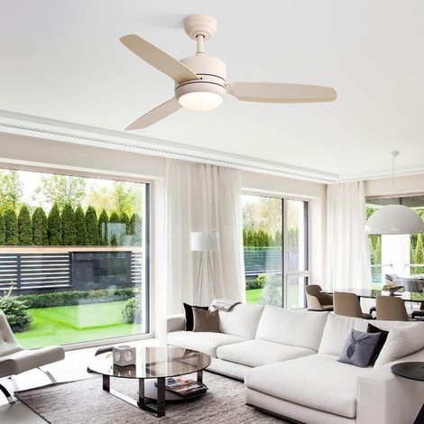 Ventilador de techo con luz 117 cm 18 W, 6 velocidades, mando a distancia, temporizador, motor DC reversible (1/5)