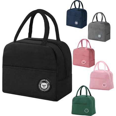 Sac Isotherme Repas 6L Petit Panier Repas Lunch Box Isotherme Sacs Repa Portable à déjeuner pliable Petit Sacs Lunch Box Étanches pour Femmes,Hommes,Enfants Étudiant Bureau Pique (Negro) (1/5)