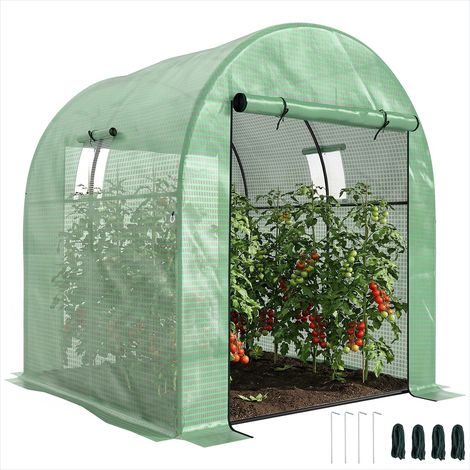 Serre de jardin tunnel 3,24 m² avec portes zippées et structure (1/5)