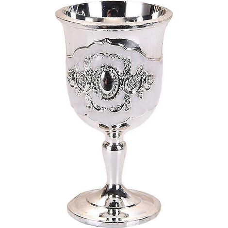 Gobelet en métal Homyl, motif sculpté, fait main, décoration pour bars, dîners et fêtes-Silver white-Silver white (1/5)