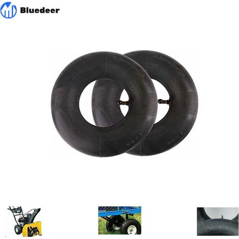 Lot de 2 chambres à air 410/350-6 Micro Tiller 4.10/3.50-6 Coude Pneumatique Machines de jardin pour chariots, chariots de transport, chariots de jardin, tondeuses à gazon