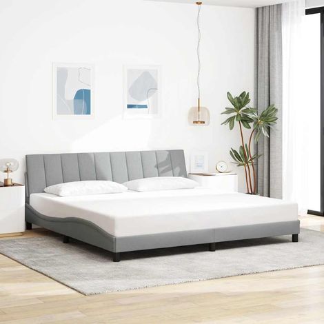 Giroletto senza Materasso Hanko Grigio Chiaro 200x200 cm Tessuto vidaXL (1/4)