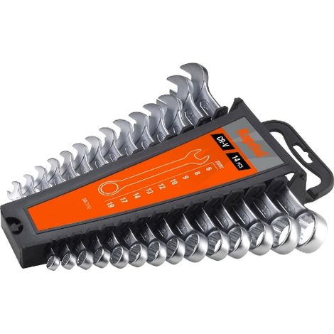 Set chiavi combinate 14 pcs fissa e stella in acciaio crono vanadio