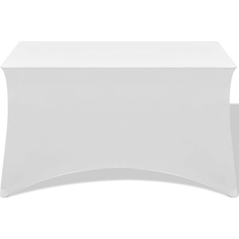 Housses extensibles pour table 2 pièces 183 x 76 x 74 cm Blanc CFW356096 (1/5)