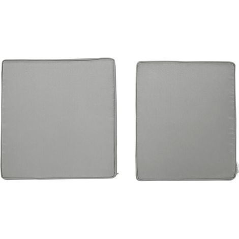 Housse de coussin Lot de 2 coussins de chaise coussins d'assise déhoussables coussins matelassé rembourré mousse polyester gris clair (1/4)