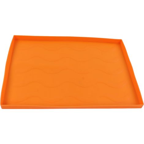 Couvre-plaque en silicone épais et résistant pour BBQ et plancha, tapis grill moyen orange (1/5)