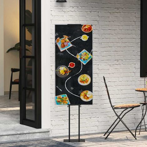 Trade Show Displays 2 pcs Black 30 x 23.5 x 210 cm Steel vidaXL (1/5)