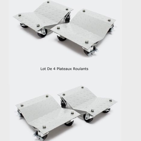 Lot De 4 Plateaux Roulants, Chariot De Déplacement, Jusqu'à 680 kg (1/5)