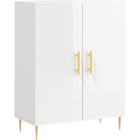 Credenza buffet cassettiera mobile contenitore organizer cucina soggiorno lucido 69,5 x 34 x 90 cm derivati del legno bianco 020030751