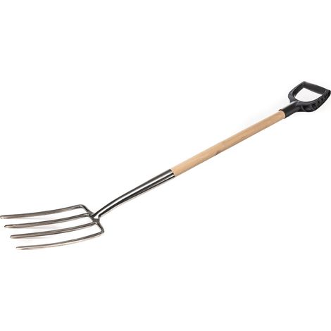 KOTARBAU Fourche à foin en acier inoxydable avec 4 dents pour jardinage, fourchette à fumier (1/5)