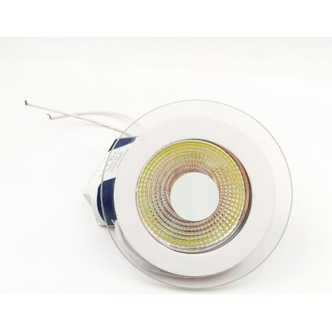 Spot en verre 7W lumie're blanc froid encastrable plaque avec driver