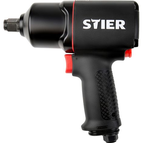 STIER Druckluft Schlagschrauber 23-TR, 3/4 Zoll, max. Lösemoment: 1.756 Nm, Hochleistungs Doppelhammer-Schlagwerk, 3 Geschwindigkeitsstufen, Rechts- und Linkslauf