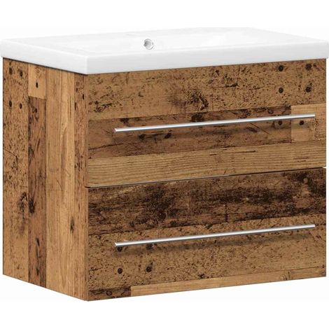 Maison Exclusive - Waschbeckenschrank 2 pcs Altholz Engineered Ho