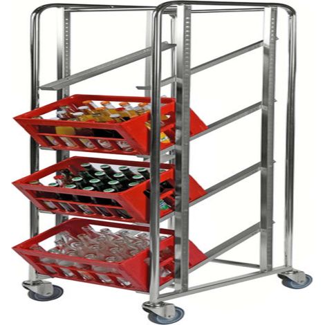 Carrello contenitore regolabile per 4 cassette L x P x H (mm) 410 x 585 x 1880