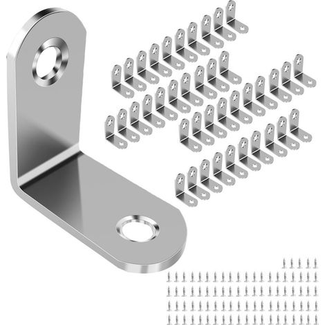 Metal Corner Brace Stainless Steel Corner Brace for Furniture Repair - 40 Pack 3030mm Corner Braces for Fixing and Repairing Furniture, Reinforcing Joints (1/5)