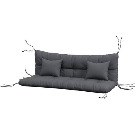 Ensemble 4 coussins extérieur balancelle jardin, assise dossier et 2 oreillers (1/5)