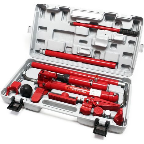 Jeu de vérin hydraulique carrossier 10 tonnes avec coffret (1/5)