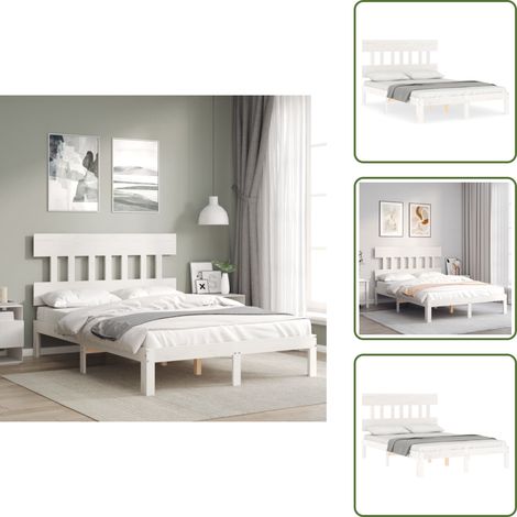Letto in pino - vidaXL Giroletto senza Materasso Bianco 140x200 cm Legno Massello Pino -
