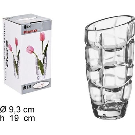 Vase Flore 19cm Diamètre 9.3 Verre Cristal Clair Porte Fleurs