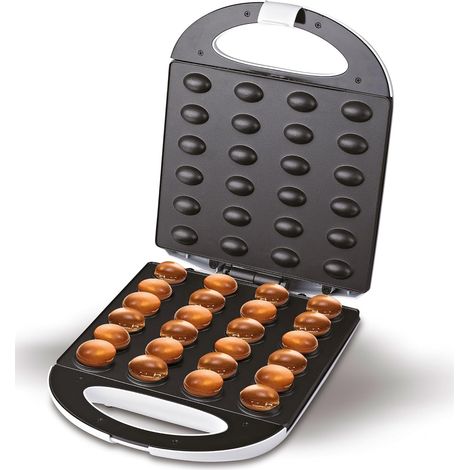 1 Gaufrier, 24 demi-galettes, forme de noix, 1600 W, revêtement anti-adhésif, thermostat automatique, poignées cool touch, cuisine domestique (1/5)