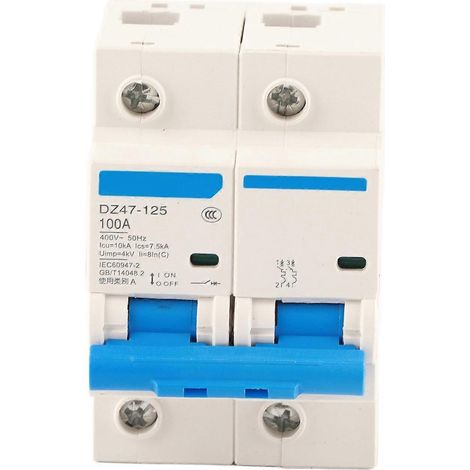 Disjoncteur différentiel 400 V 80/100/125 A DZ47-125 Disjoncteur miniature 2P (100 A)