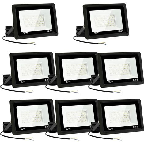 Projecteur LED Extérieur 150W Projecteur LED Extérieur 15 000 lm IP66 Étanche Projecteur LED 3 500 K Blanc Froid Floodlight pour Maison, Garage, Patio, Terrasse, Terrain (8 pièces)