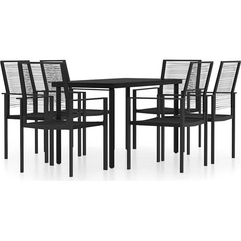 Maison Exclusive - Set da Pranzo da Giardino 7 pz Nero (1/5)