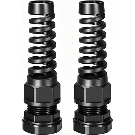 Presse-étoupe étanche M20 nylon avec écrou (M20) 2pcs noir réglable, 6-12mm, anti-traction, boîtes élect., ext., industriel. (1/5)