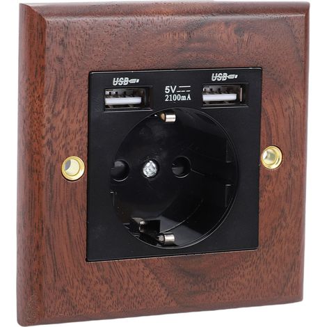 Prise Murale avec Prise Encastrable USB,2 prises USB,Prise murale d'intérieur 250V AC 16A, (1/5)