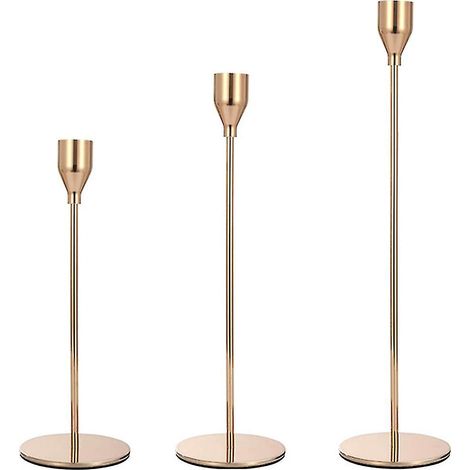 3-teiliges Kerzenständer-Set für den Esstisch, Kerzenhalter für Kerzen, dekorative Tischdekoration für Hochzeiten, Weihnachtsfeiern und Einweihungspartys (1/2)