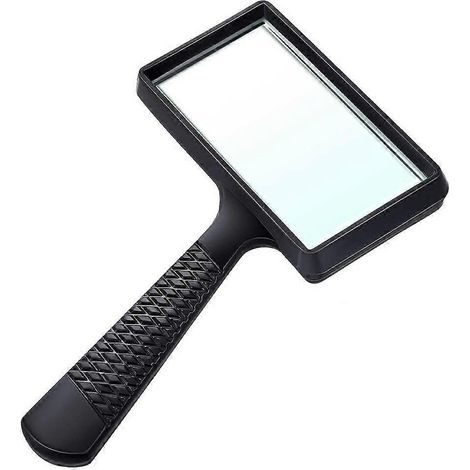 Loupe portable 5X, loupe rectangulaire de 9,6 x 4,8 cm, lentille en verre résistant aux rayures pour la lecture, les loisirs, la réparation et l'observation des personnes âgées (1/5)