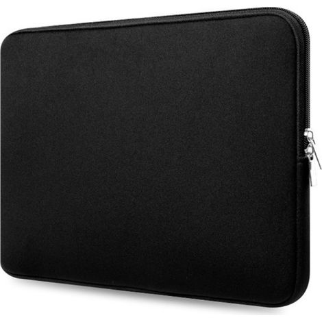 Étui pour ordinateur portable 12 pouces noir, housse de protection en matériau diving, sacoche rigide pour PC 12", coque résistante, format 12 inch, accessoire informatique, pochette noire étanche. (1/3)