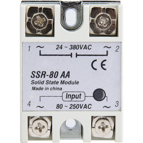 Relais Statique Monophasé 80A SSR-80AA Module de Commande 80-250VAC (1/5)