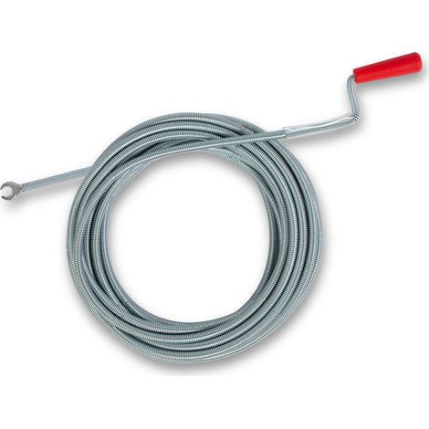 Spirale nettoyage tuyaux 10m Ø9mm, tête griffe Ø20mm, pour WC et canalisations – EBERTH (1/5)
