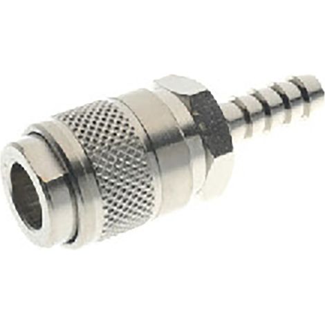 Coupleur d'air RS PRO, Tuyau cannelé vers Mâle 8mm en Laiton nickelé ( Prix pour Paquet de 10 ) (1/2)