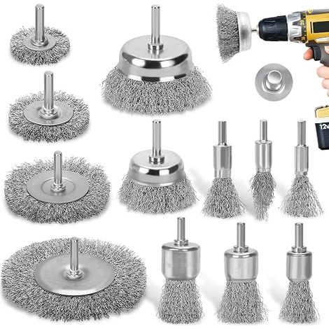 Metal Brushes for Drill, Brass Coated Brushes (1/5)