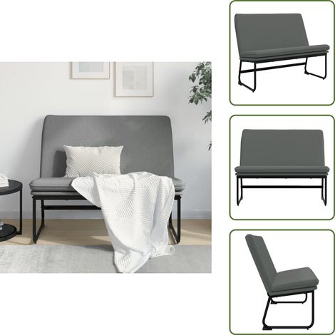 The Living Store Panca Grigio Scuro 100x75x76 cm in Tessuto - Seduta confortevole