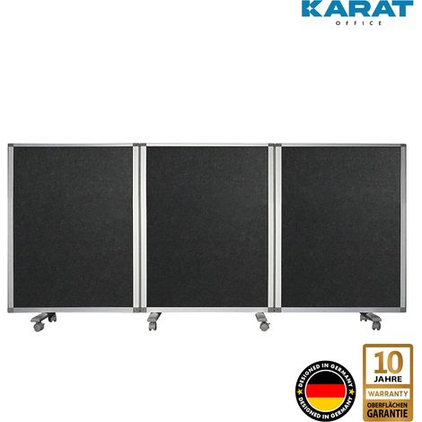 Doppelseitige Trennwand 3-teilig Filz 270 x 120 cm (1/3)
