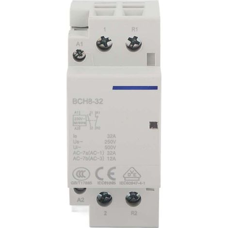 Contacteur Modulaire DIN Rail 2P 32A Faible Consommation 1NO+1NC 50/60Hz 220V-230V pour Tableau Électrique Domestique (1/5)