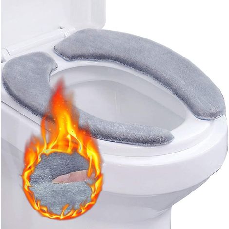 toilet Seat Cover, 2pcs Memory Foam Toilet Seat Cover Washable Toilet Seat Cushion Toilet Heating Pad (1/5)