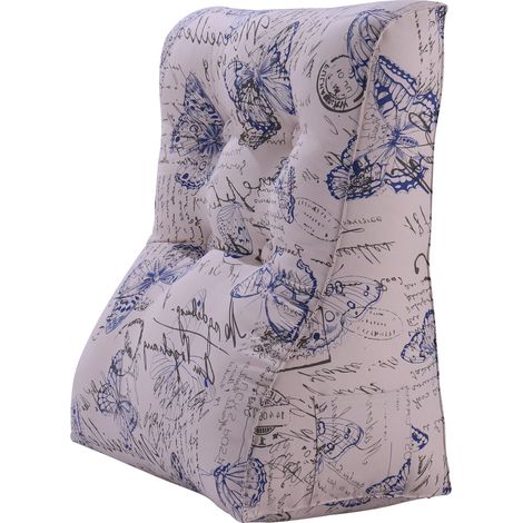 VERCART 100% Coton Coussin De Lecture Incliné Oreiller Compensé avec Dossier Rehaussant Oreiller Traversin Repos De Tête De Lit Coussin À  Coins Support Cale Dos Gros Coussin De Canapé Imprimé 60cm Pa