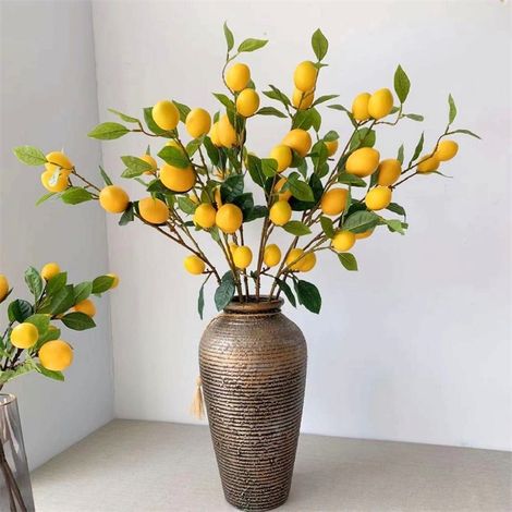 Décorations artificielles en branches de citronnier, effet citron réaliste et réaliste, style champêtre, pour le salon (1/5)