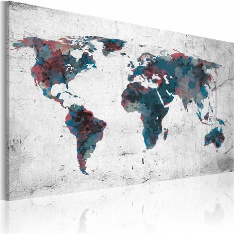 Tableau continents inconnus - 90 x 60 cm (1/4)