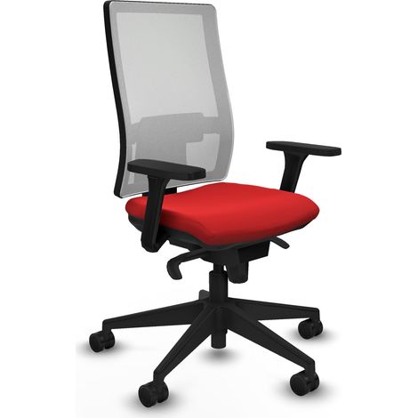 Horna sincro malla blanca similpiel rojo brazos 3D base piramidal  ruedas 65mm nailon (1/5)
