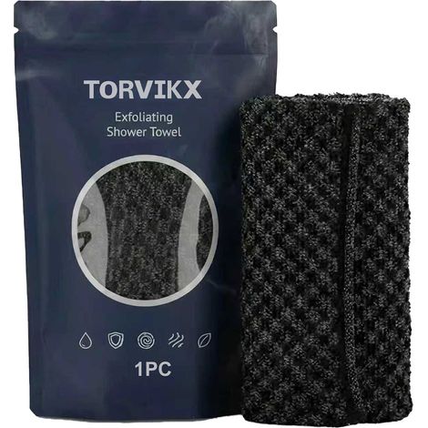 Serviette de bain exfoliante Torvikx : douce et délicate, elle nettoie la peau en douceur. Format voyage pratique (1 pièce). (1/5)